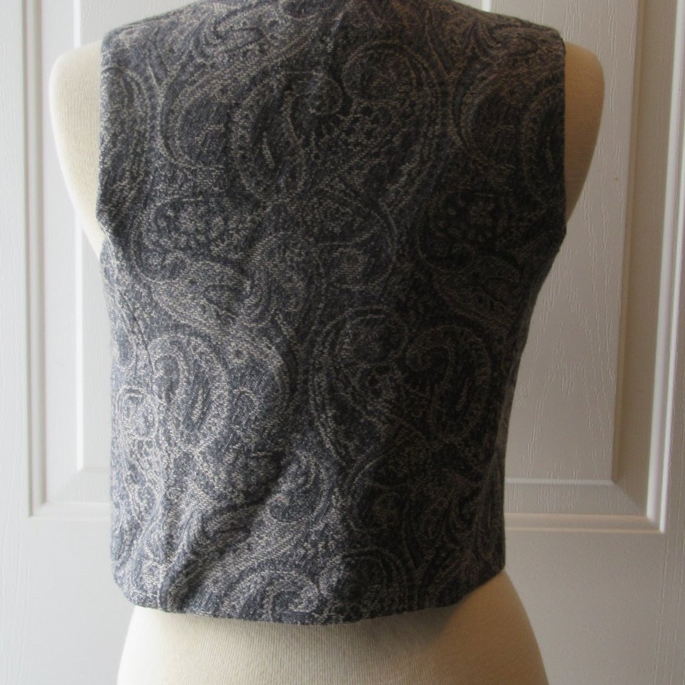 Gray And Tan Talbots Size 2p 3-Button Wool Vest W… - image 4